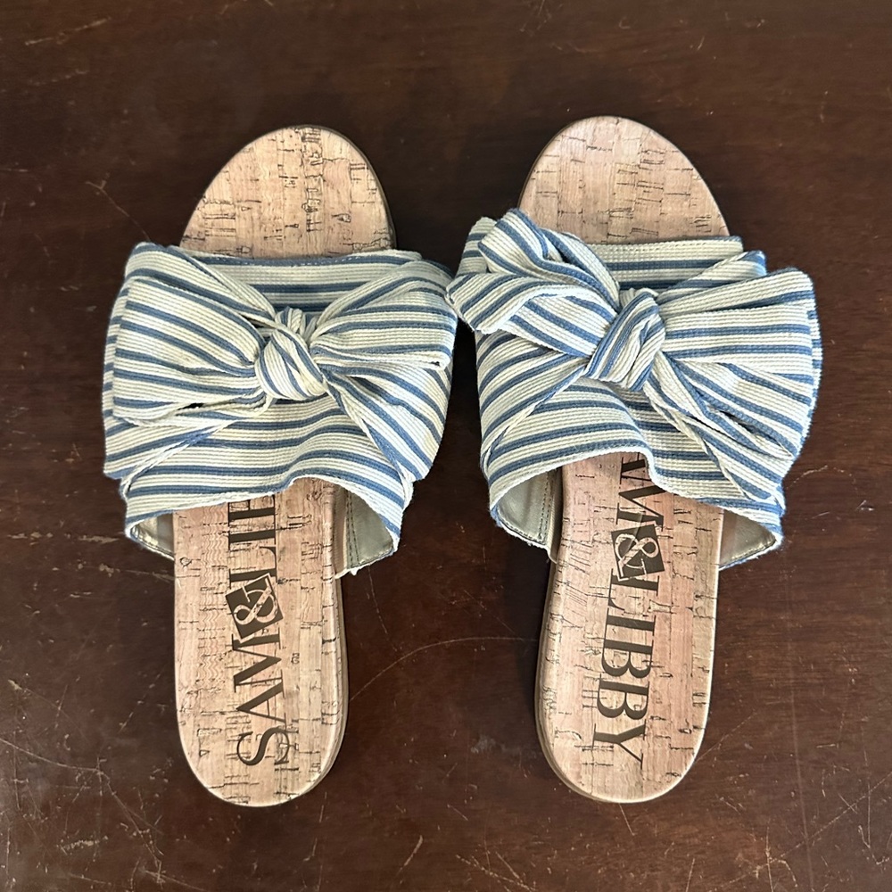 Sam & Libby Women’s Bow Sandals, size 10